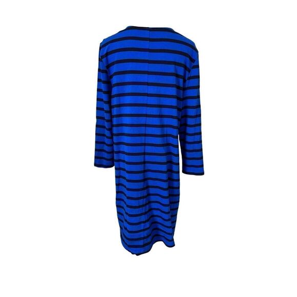 Old Navy Heavyweight Knit Blue Black Striped A-line Dress Sz Large NWOT - Picture 3 of 11